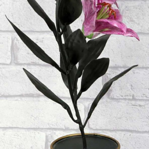 Samuel Mazy “Lilies“ porcelain and metal, France XXIth c