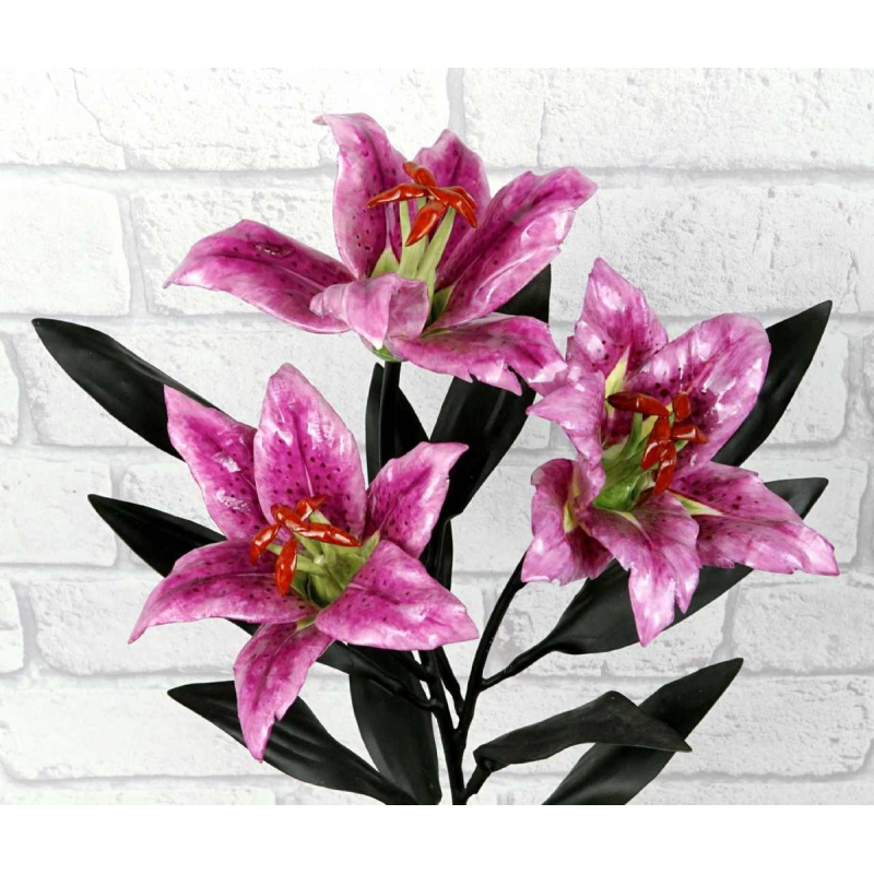 Samuel Mazy “Lilies“ porcelain and metal, France XXIth c