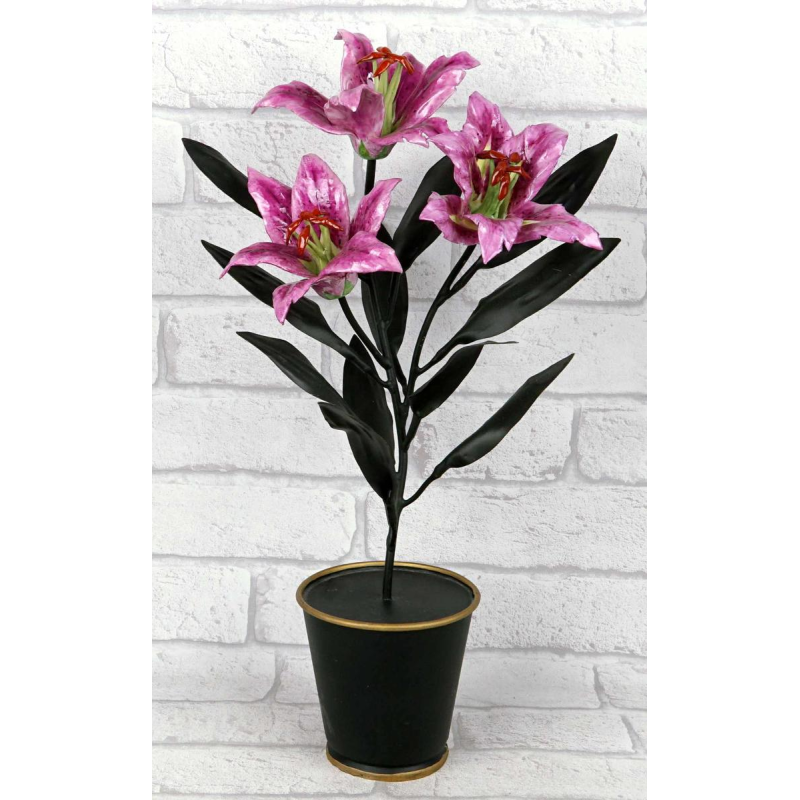 Samuel Mazy “Lilies“ porcelain and metal, France XXIth c