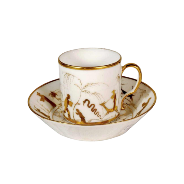 Paris porcelain, ‘litron’ cup and saucer Louis XVI, 18th c