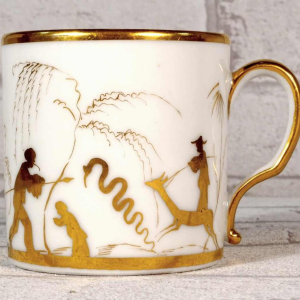 Paris porcelain, ‘litron’ cup and saucer Louis XVI, 18th c