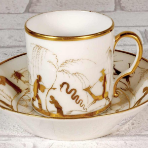 Paris porcelain, ‘litron’ cup and saucer Louis XVI, 18th c
