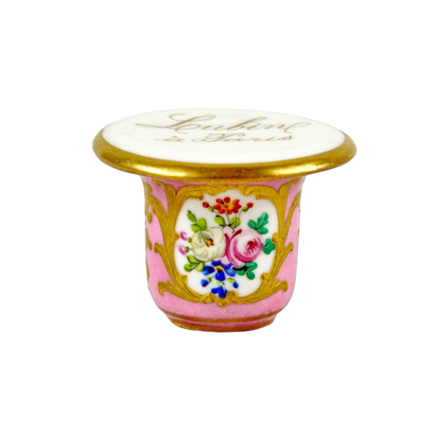 Parijs (of Limoges) porselein voor Lubin, parfumeur in Parijs, blush vijzel, 19e eeuw