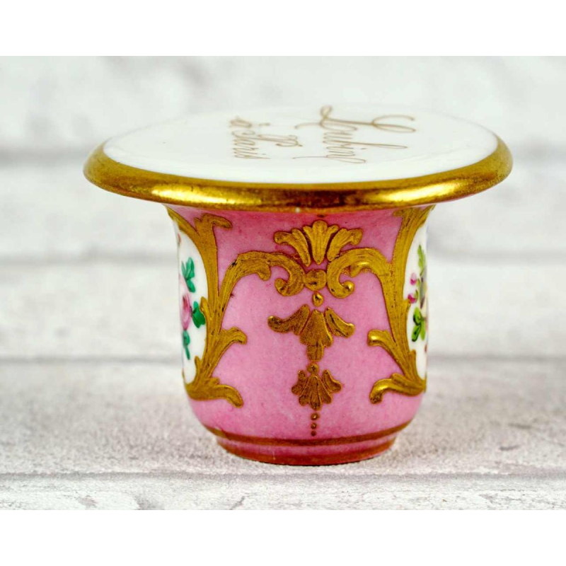 Parijs (of Limoges) porselein voor Lubin, parfumeur in Parijs, blush vijzel, 19e eeuw