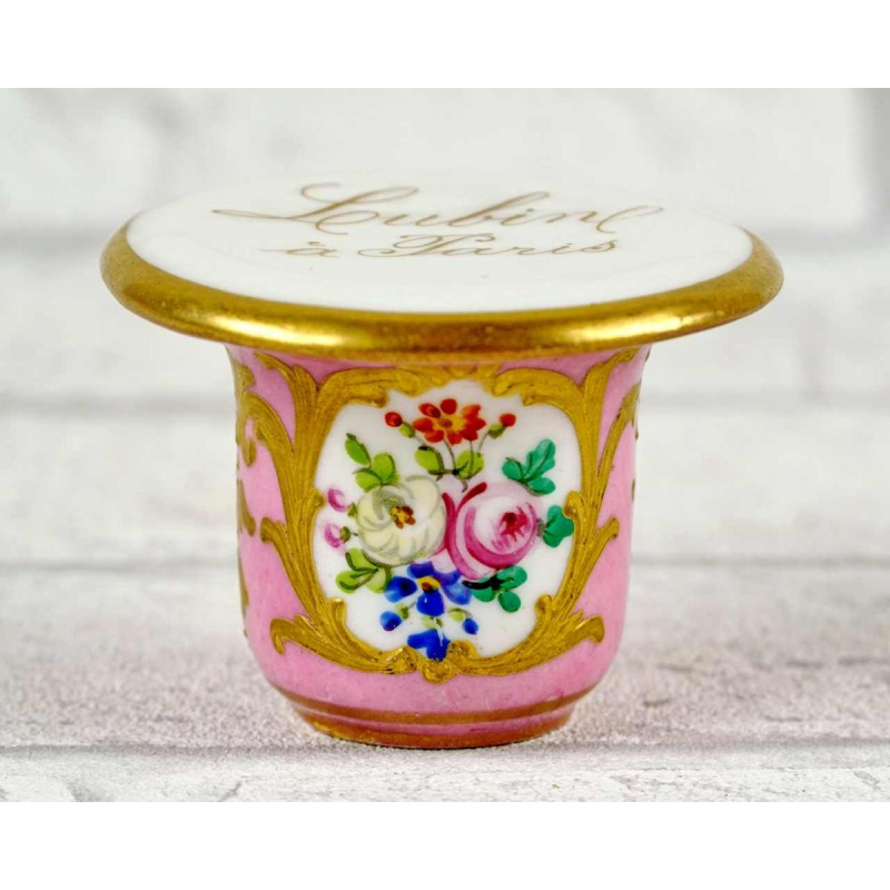 Parijs (of Limoges) porselein voor Lubin, parfumeur in Parijs, blush vijzel, 19e eeuw