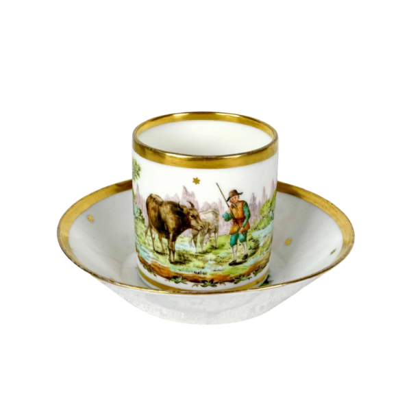 Porcelaine de Paris - manufacture de Nast, tasse et sa Soucoupe, XVIIIe s