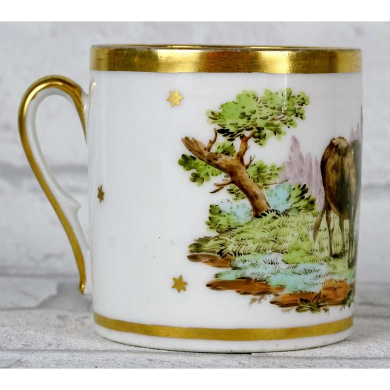 Porcelaine de Paris - Manufacture de Nast, kop en schotel, 18e eeuw