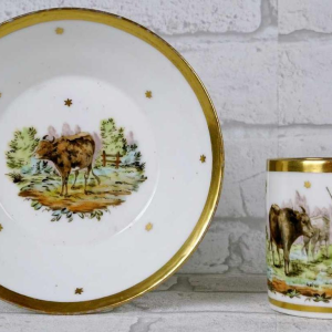 Porcelaine de Paris - Manufacture de Nast, cup and saucer, 18th century