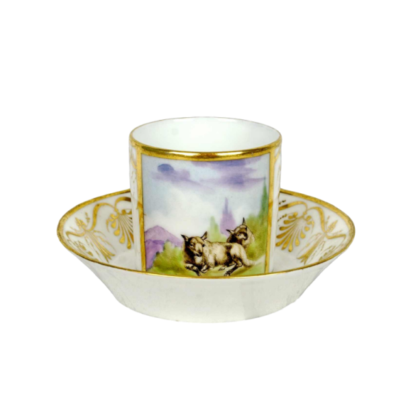 Porcelaine de Paris - Manufacture de Locre, kop en schotel, vroeg 19e eeuw