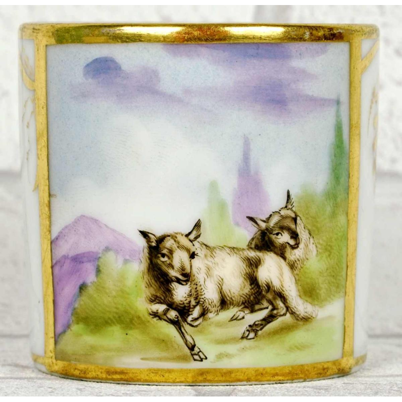 Porcelaine de Paris - Manufacture de Locre, kop en schotel, vroeg 19e eeuw