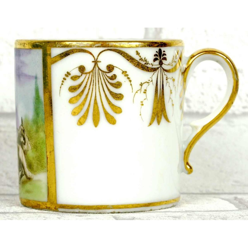 Porcelaine de Paris - Manufacture de Locre, tasse et sa soucoupe, début XIXe s