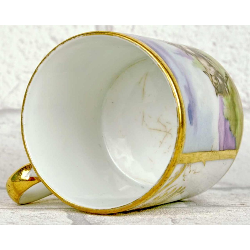 Porcelaine de Paris - Manufacture de Locre, kop en schotel, vroeg 19e eeuw