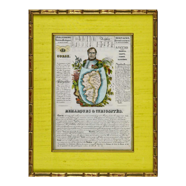 J. Henry Corsica gravure departementale kaart, vroeg 19e eeuw