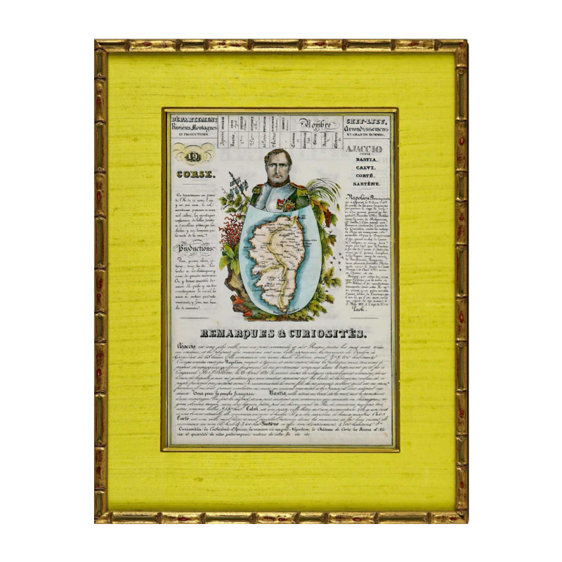 J. Henry "La Corse" gravure carte départementale, début XIXe s