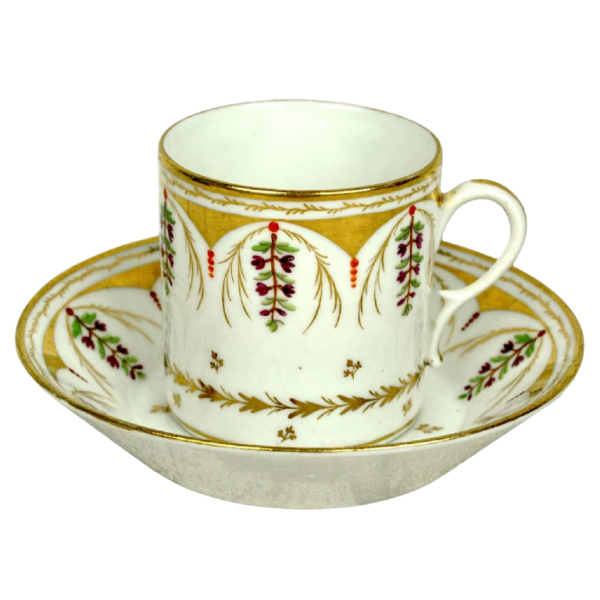 Porcelaine de Paris, tasse et sa soucoupe, fin XVIIIe s