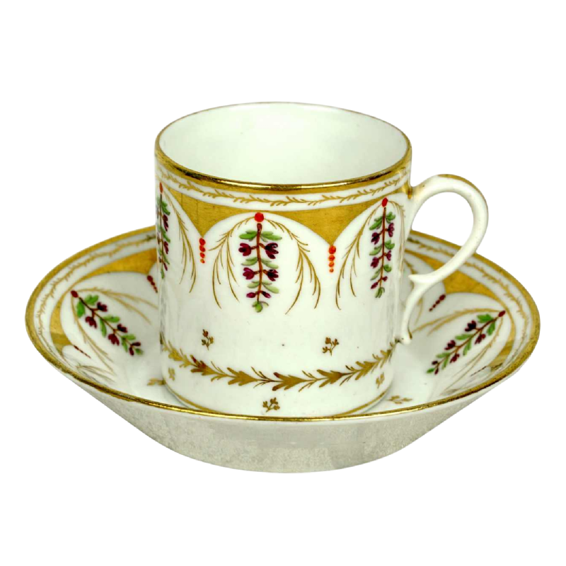 Porcelaine de Paris, tasse et sa soucoupe, fin XVIIIe s