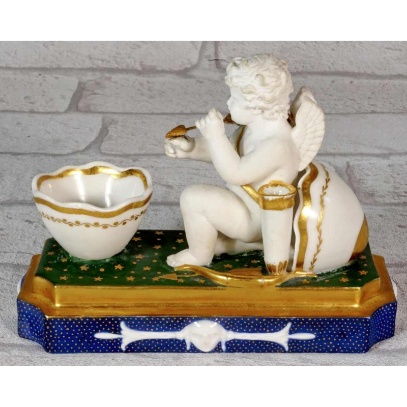 Paris porcelain, rare Empire period inkwell, 19th century