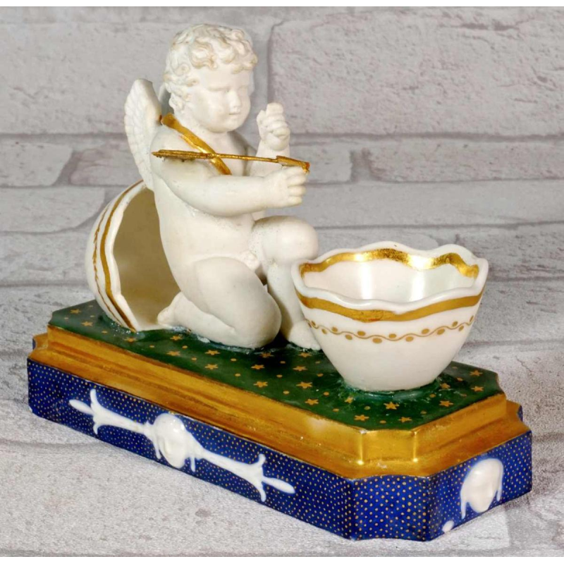 Porcelaine de Paris, rare encrier d'époque Empire, XIXe s