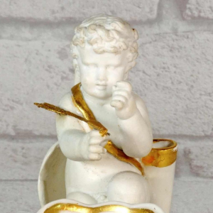 Porcelaine de Paris, rare encrier d'époque Empire, XIXe s