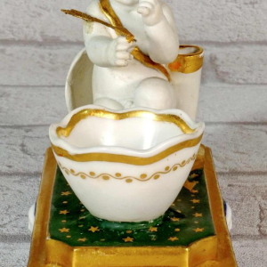 Porcelaine de Paris, rare encrier d'époque Empire, XIXe s
