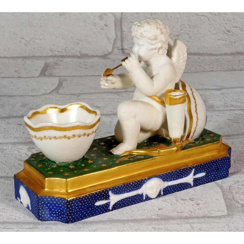 Paris porcelain, rare Empire period inkwell, 19th century