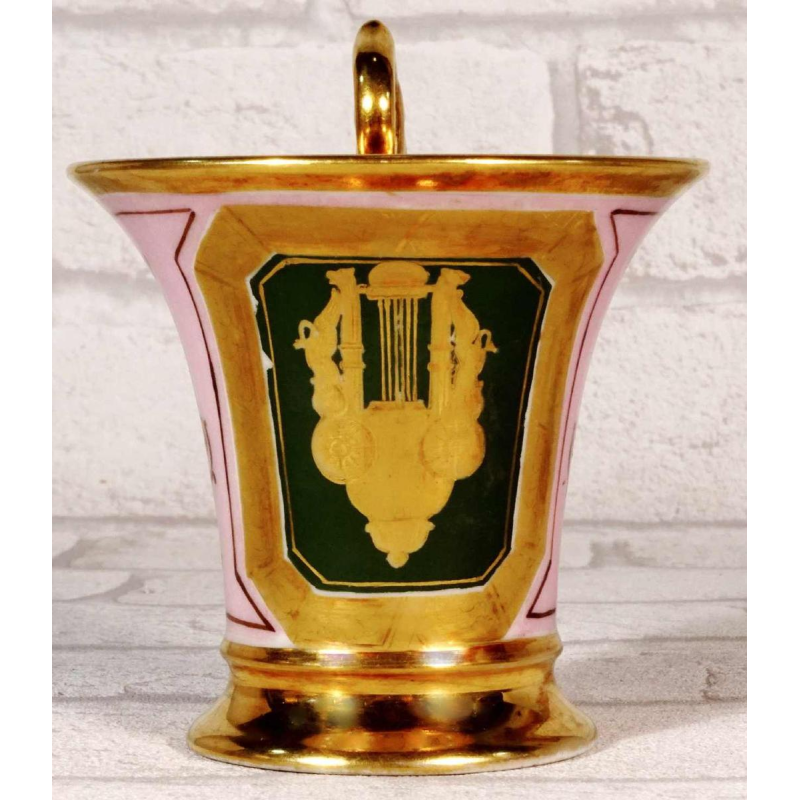 Paris porcelain, Empire period Jasmin cup and saucer, 19th c