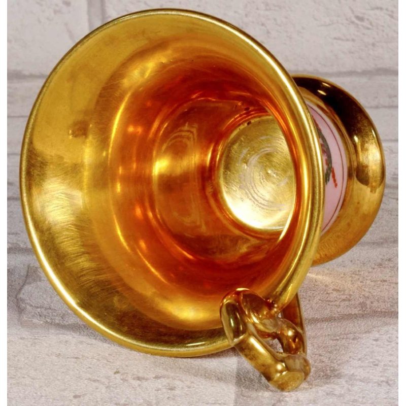 Paris porcelain, Empire period Jasmin cup and saucer, 19th c