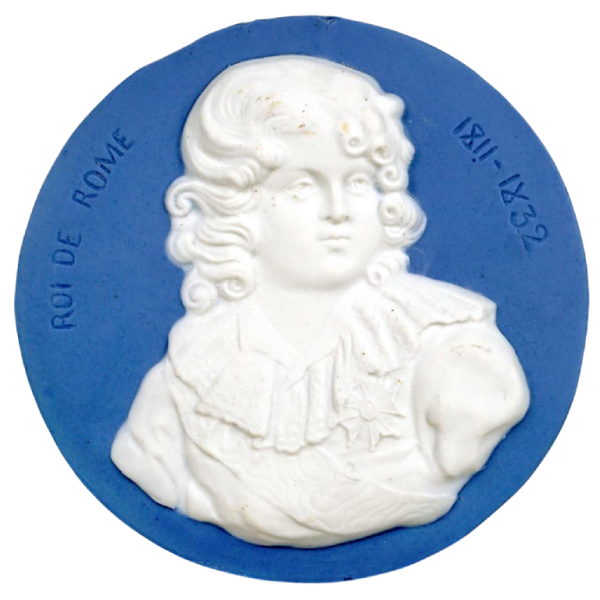 Médaillon en biscuit de porcelaine 'Le Roi de Rome' XIXe s