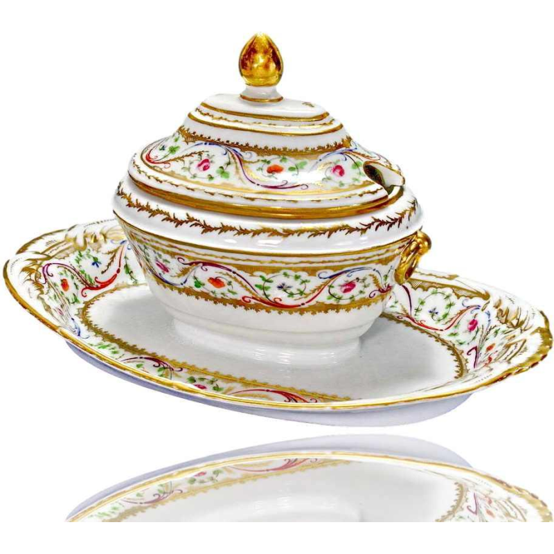 Porcelaine de Paris - Manufacture du Duc d'Angoulême, bedekt suikerpotje, 18e eeuw