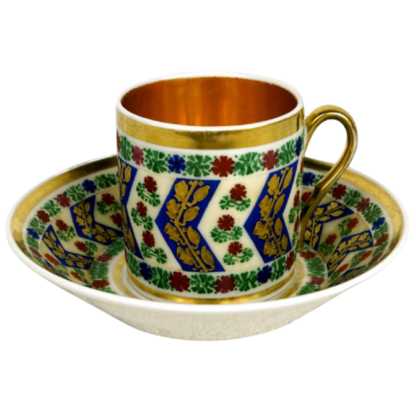 Porcelaine de Paris, tasse et soucoupe - début XIXe s