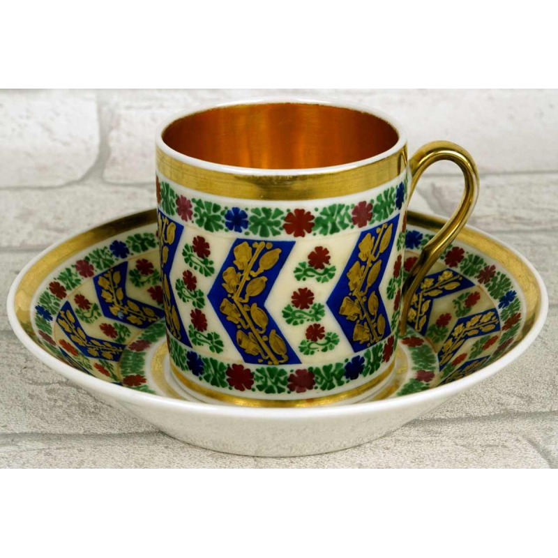 Porcelaine de Paris, tasse et soucoupe - début XIXe s