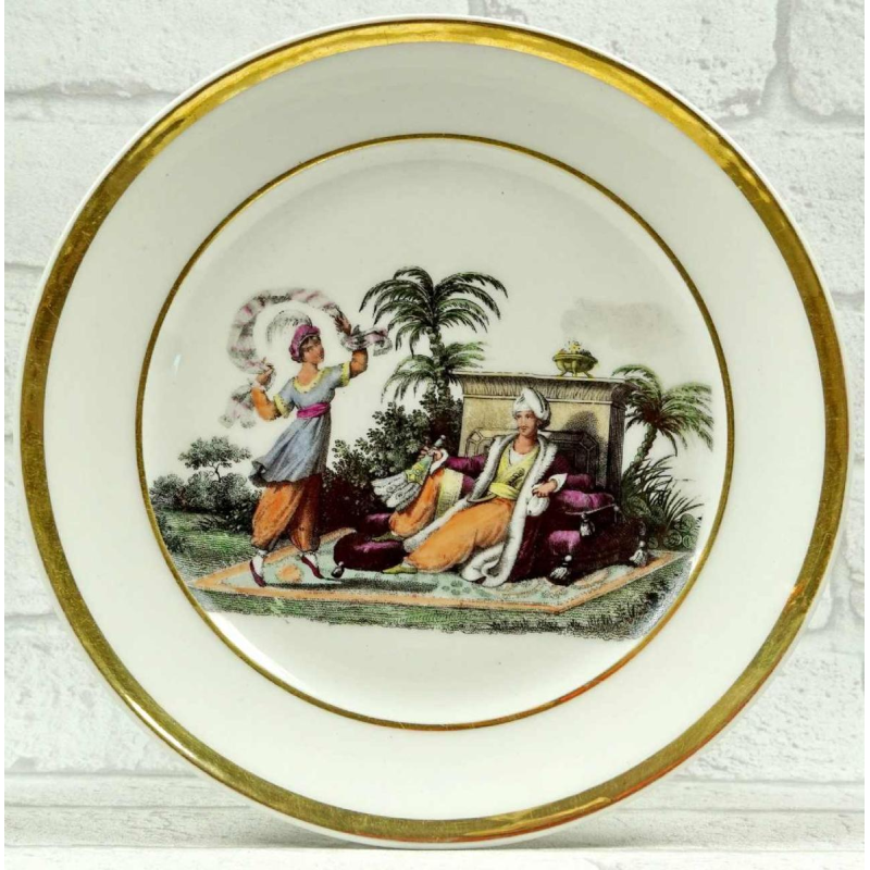 Porcelaine de Paris, plate decorated with Turquerie, early 19th c