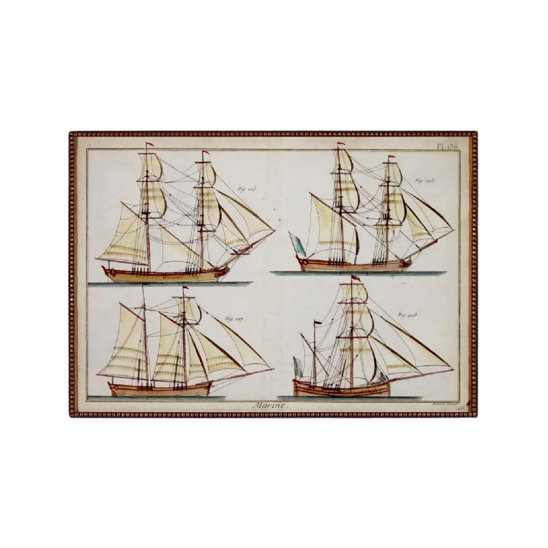 Gravure BENARD Robert - grande marine - navires / vaisseaux (bateaux) - XVIIIe s