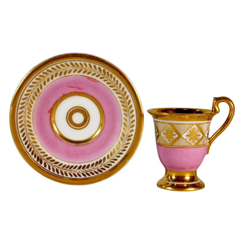 Porcelaine de Paris, petite tasse et soucoupe, début XIXe s