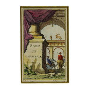 Engraving Benoît Audran - Cavalry School - 18th century (circa 1735)