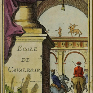 Engraving Benoît Audran - Cavalry School - 18th century (circa 1735)