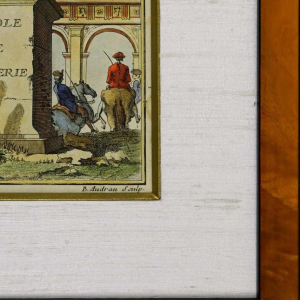 Gravure Benoît Audran - Cavalerieschool - 18e eeuw (circa 1735)