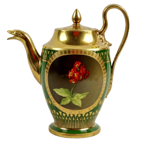 Porcelaine de Paris - Manufacture de Dagoty, theepot, Empire stijl, 19e eeuw