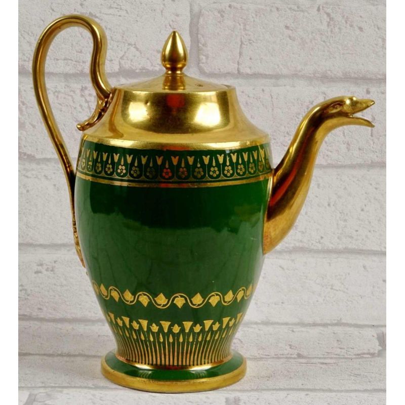 Porcelaine de Paris - Manufacture de Dagoty, verseuse / théière, style Empire, XIXe s