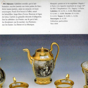 Porcelaine de Paris - Manufacture de Dagoty, verseuse / théière, style Empire, XIXe s