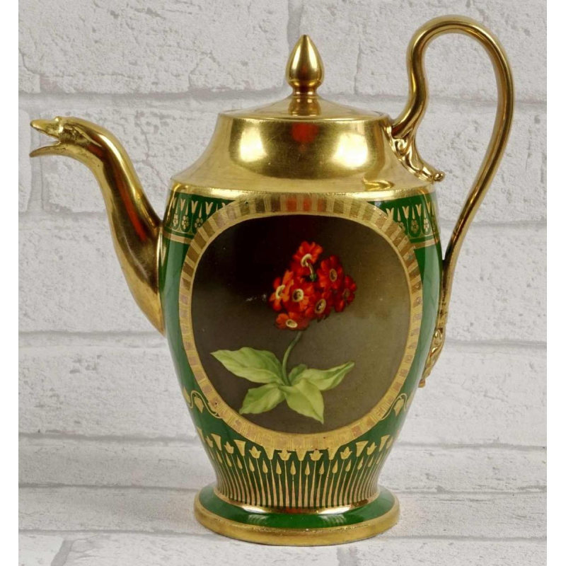 Porcelaine de Paris - Manufacture de Dagoty, verseuse / théière, style Empire, XIXe s