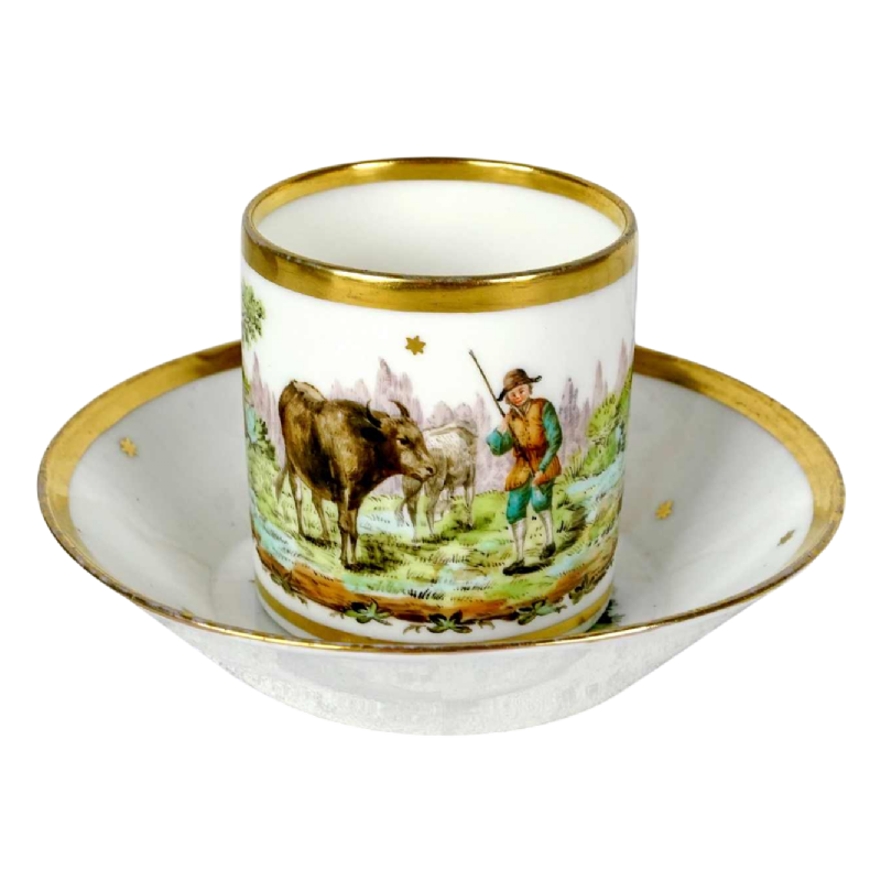 Paris porcelain, cup and saucer - Nast - late 18th century