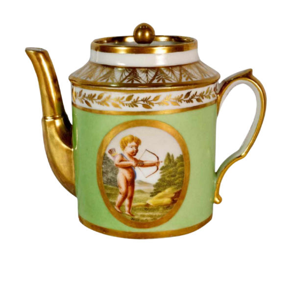 Parijs porselein, koffie/thee pot, vroeg 19e eeuw