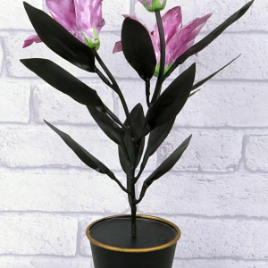 Samuel Mazy "Lilies" porcelain and metal, France XXIth c