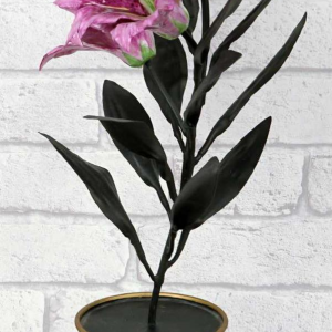 Samuel Mazy "Lilies" porcelain and metal, France XXIth c