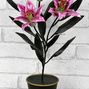 Samuel Mazy "Lilies" porcelain and metal, France XXIth c