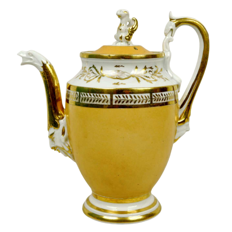 Parijs porselein, grote koffiepot - theepot, vroeg 19e eeuw