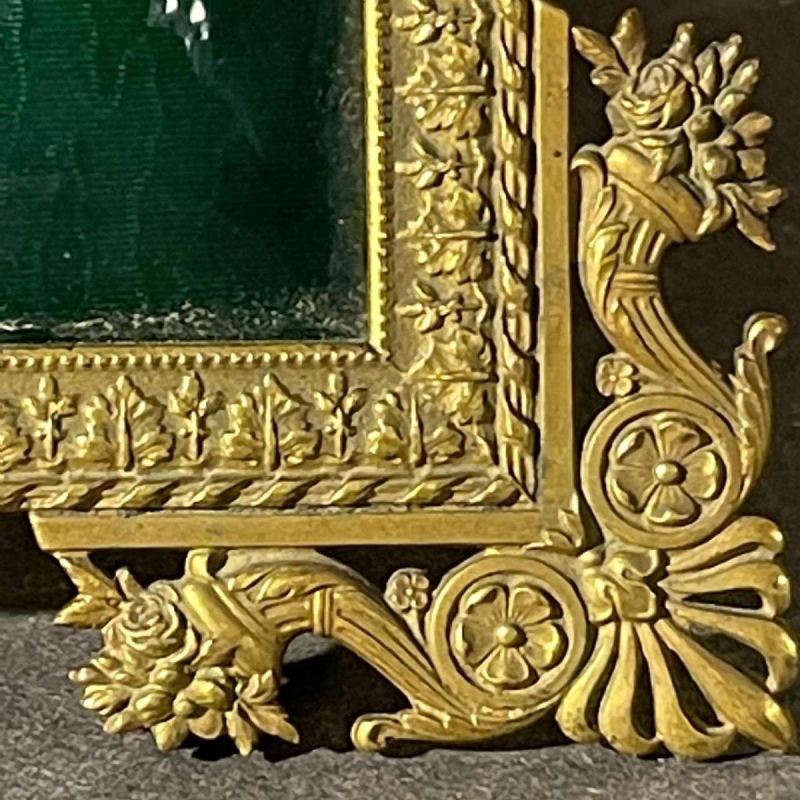 Cadre photo émaillé guilloché Empire, aigle impérial style House of Carl Fabergé