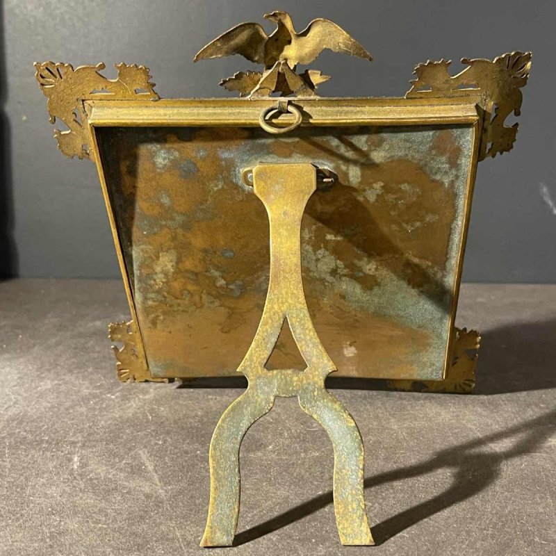 Empire guilloche enamel photo frame, imperial eagle, House of Carl Fabergé Style