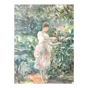 Louis FAILLE (1878-1964) attributed to "Elegant in the garden" oil painting